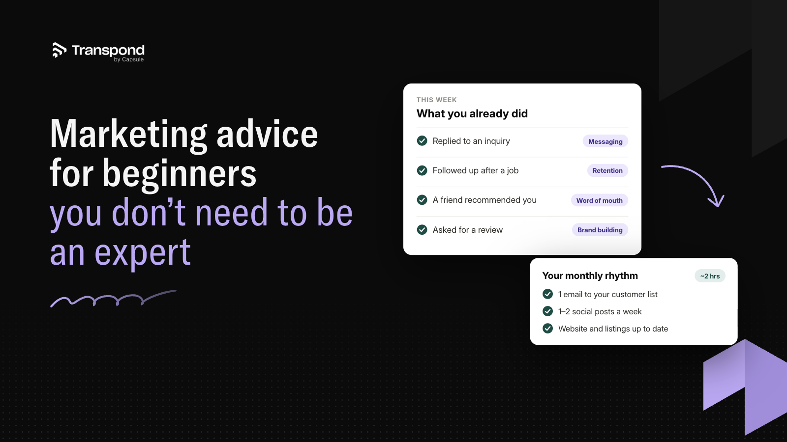 Marketing advice for beginners: you don't have to be an expert